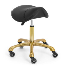 Banqueta de montaria - HELLOSHOP26 - Preto - 150 kg - Altura ajustável 57-75 cm - 4 rodízios