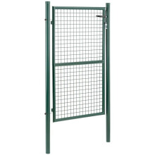 Puerta de jardín 107,5 x 196 cm de acero pintado por pulverización verde 14_0009647