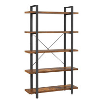 Bibliothèque étagère de rangement style industriel 5 niveaux montage facile pour salon chambre bureau vintage