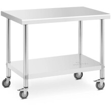 Table de travail cuisine professionnel premium 60 x 100 cm 155 kg acier inoxydable argenté