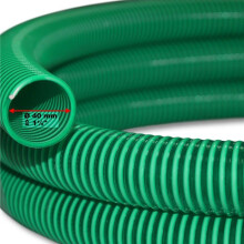 Tubo di aspirazione 5 m a pressione diametro 40 mm (1 1/2") spirale rinforzo verde 16_0001623