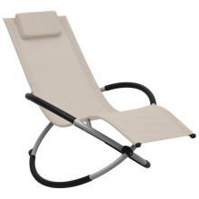 Transat chaise longue baño de sol cama de jardín terraza mueble de exterior para niños acero crema