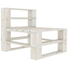 Canapé de meio palete de jardim em madeira 60 x 67,5 x 60,8 cm branco 02_0011858