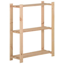 Scaffale a 3 livelli di stoccaggio 60 x 28,5 x 90 cm in legno di pino massello 02_0000653
