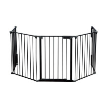 Schutzbarriere Kamin - HELLOSHOP26 - 300 cm - Schwarzstahl - Faltbar - Doppelschloss