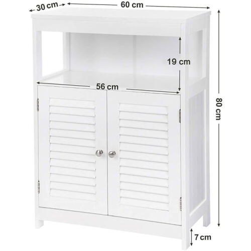 Wandschrank Badezimmermöbel Kommode mit 2 Türen 80 cm MDF 1