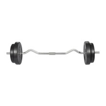 Haltère avec barre 120 cm 30 kg avec poids 4 disques noir 02_0000752