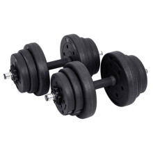 Haltères lote de 2 cortos recubrimiento plástico 2 x 10 kg fitness musculación deporte 12_0002036
