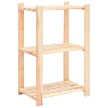 Scaffale di stoccaggio 3 livelli 60 x 38 x 90 cm in pino massello 150 kg