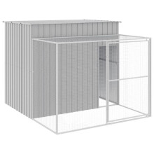 Niché per cane con cortile chiaro 214 x 253 x 181 cm grigio 02_0043505