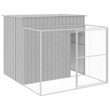 Nicho para cão com cobertura clara 214 x 253 x 181 cm cinza 02_0043506