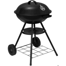 Churrasqueira a carvão com rodas para camping de jardim, preta 19_0000941