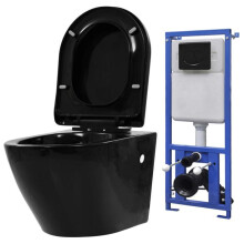 Compleet wandtoilet met verborgen reservoir keramiek zwart 02_0003582