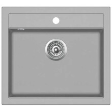 Lavello da cucina in granito, vasca singola 56,5 x 51 cm grigio 02_0002324