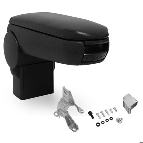 Bracciolo centrale per Golf IV / Bora / New Beetle con scomparto imbottito in ecopelle nera