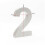 Schild Hausnummer "2" Edelstahl 20 cm Arial 3D Montagematerial 5