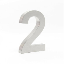 Placa número da casa "2" aço fino 20 cm arial 3D material de montagem