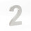 Schild Hausnummer "2" Edelstahl 20 cm Arial 3D Montagematerial 1