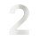 Schild Hausnummer "2" Edelstahl 20 cm Arial 3D Montagematerial 2
