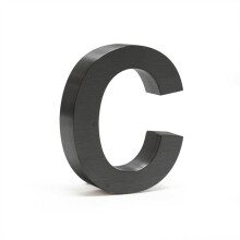 Placa número da casa - B - 3D - Antracite - Aço inoxidável - 15 cm
