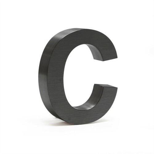 Hausnummernschild - B - 3D - Anthrazit - Edelstahl - 15 cm