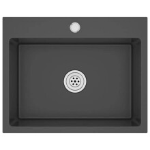 Fregadero de cocina hecho a mano 59 x 44 cm acero inoxidable negro 02_0002464