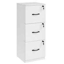 Caisson de bureau - HELLOSHOP26 - 3 gavetas com fecho - Suporte para impressora - Branco nuvem - 40x41x103 cm