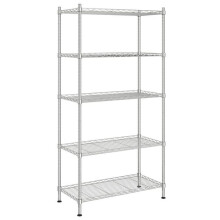 Scaffale di stoccaggio 5 livelli 90 x 35 x 180 cm Cromo 250 kg Argento 02_0045695