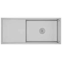Fregadero de cocina hecho a mano 100 x 44 cm acero inoxidable plateado 02_0002475