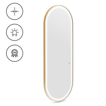 Poste de cabeleireiro espelho iluminação LED ultra-fino oval 70 x 4 x 180 cm vidro