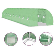 Tenda - HELLOSHOP26 - 15x3x2m - Tecido PE 140 gm² - Aço galvanizado - Verde