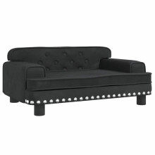 Cama para cachorro sofá confortável 70 x 45 x 30 cm veludo preto 02_0042862