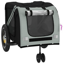 Remorque chariot transport de vélo pour animaux de compagnie gris 02_0044271