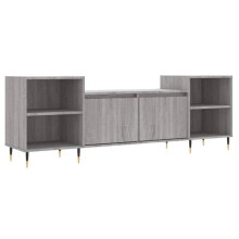 Meuble TV - HELLOSHOP26 - Etagère multimédia - Bois d'ingénierie - 6 compartiments - 160 x 35 x 55 cm