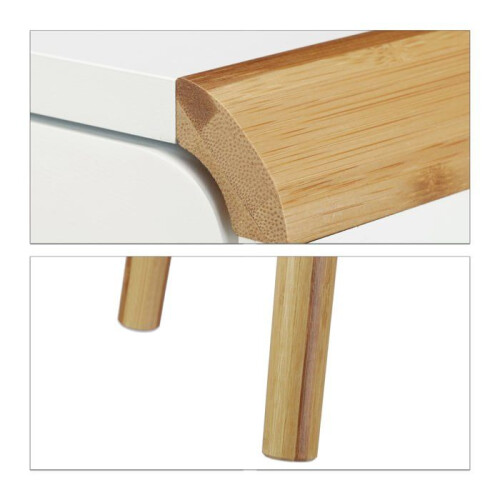 Mesa de cabeceira 2 gavetas mesa console MDF branco 13_0002693 2