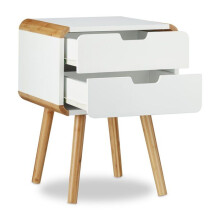 Mesa de cabeceira 2 gavetas mesa console MDF branco 13_0002693