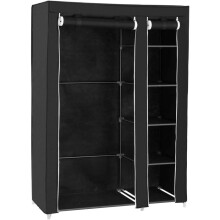 Armoire penderie pliable vêtements toile 175 cm noir 12_0000198