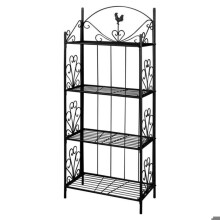 Etagère 4 niveaux intérieur ou extérieur pour plantes fleurs 61 cm acier noir 2702001/2