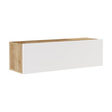 Mueble de TV con puerta 29,5 x 100 x 31,5 cm efecto roble rústico / blanco