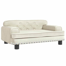 Cama para cachorro sofá confortável 70 x 45 x 30 cm veludo creme 02_0042859
