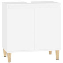 Waschtischunterschrank - HELLOSHOP26 - 58 x 33 x 60 cm - Ingeneurholz - Weiß - Badezimmer Schrank