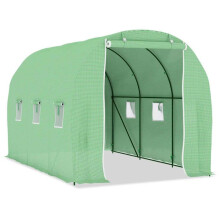Serre - HELLOSHOP26 - 3,43 x 2 x 2 m - Tecido PE 140 gm² - Aço galvanizado - Verde