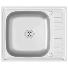 Juego de fregadero de cocina y escurridor de fregadero empotrado lavabo de cocina hogar interior plateado 50 x 60 x 15,5 cm acero in