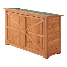 Cofre de armazenamento com 2 portas Kerteminde para exterior, suporte para lenha em abeto 88 x 128 x 50 cm 03_0006814
