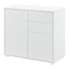 Cômoda com 2 gavetas 2 portas 74 x 79 x 36 cm branco fosco