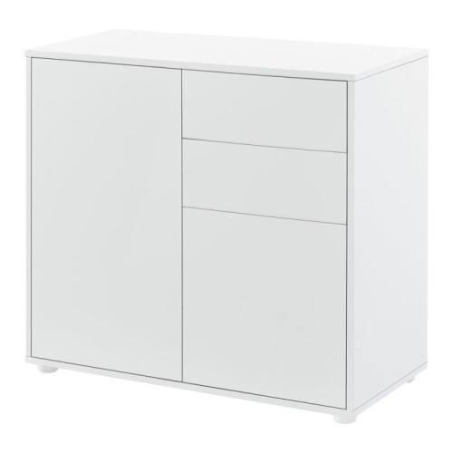Commode met 2 lades 2 deuren 74 x 79 x 36 cm mat wit