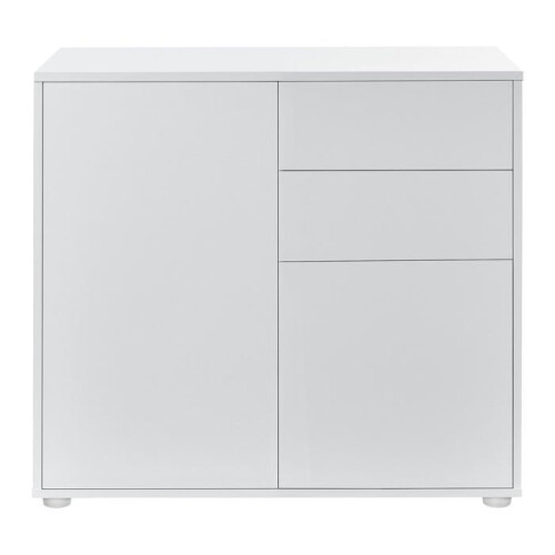 Commode met 2 lades 2 deuren 74 x 79 x 36 cm mat wit 2