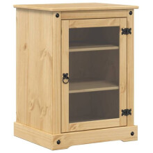 Meuble TV - HELLOSHOP26 - Corona - Bois de pin massif - 3 compartiments - 60 x 50 x 82 cm