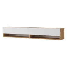 Móvel para TV com 2 portas 29,5 x 180 x 31,5 cm efeito carvalho rústico / branco