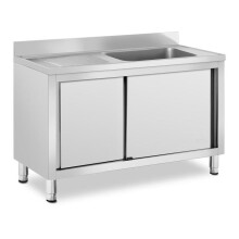 Fregadero de acero inoxidable profesional sobre mueble bajo armario con fregadero de acero inoxidable (1 cubeta:
